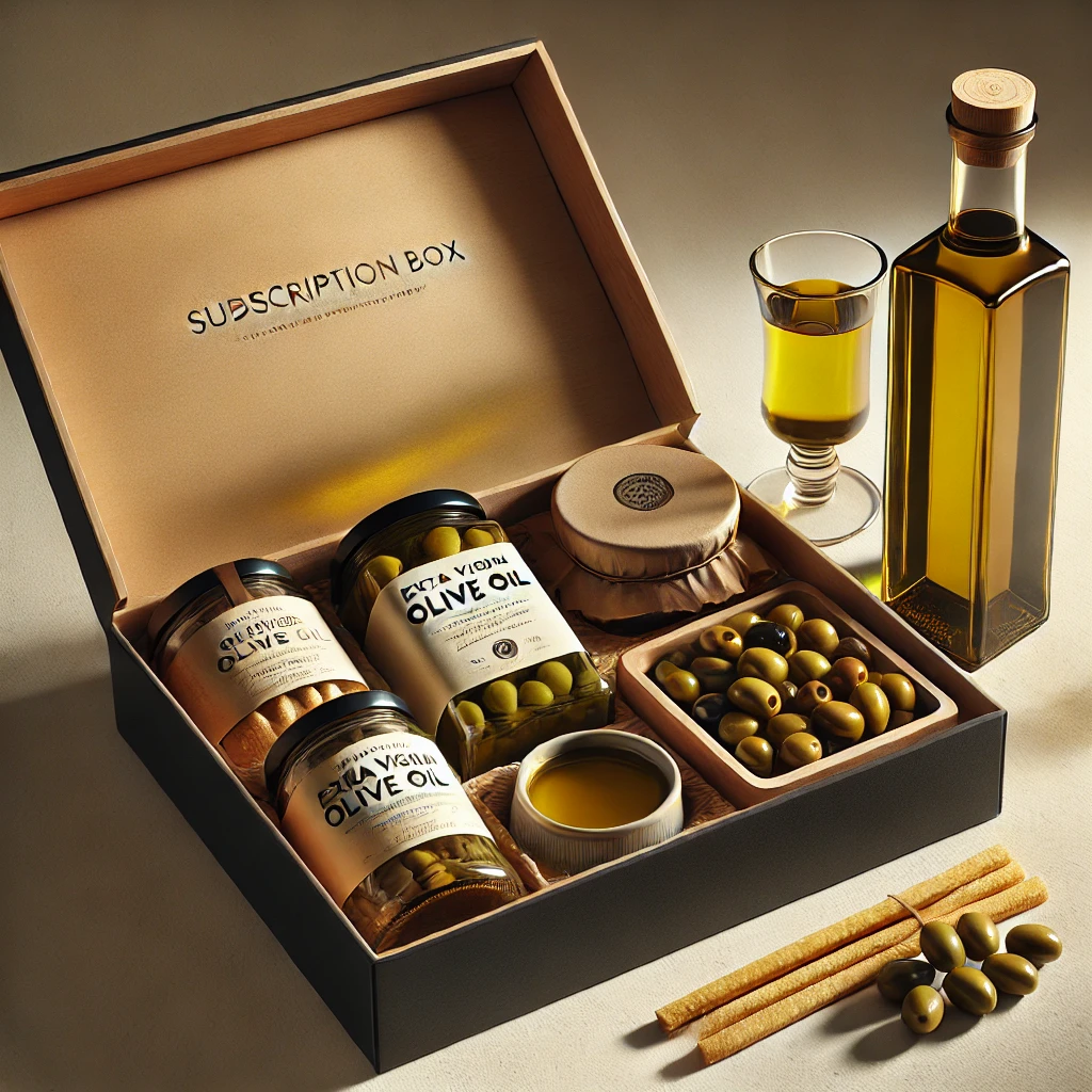 Przykładowa paczka 1: oliwa, oliwki, przekąski